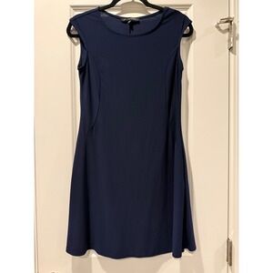 Nik and Nash Navy Blue Sleeveless Skater Mini Dress Womens Small Made in USA